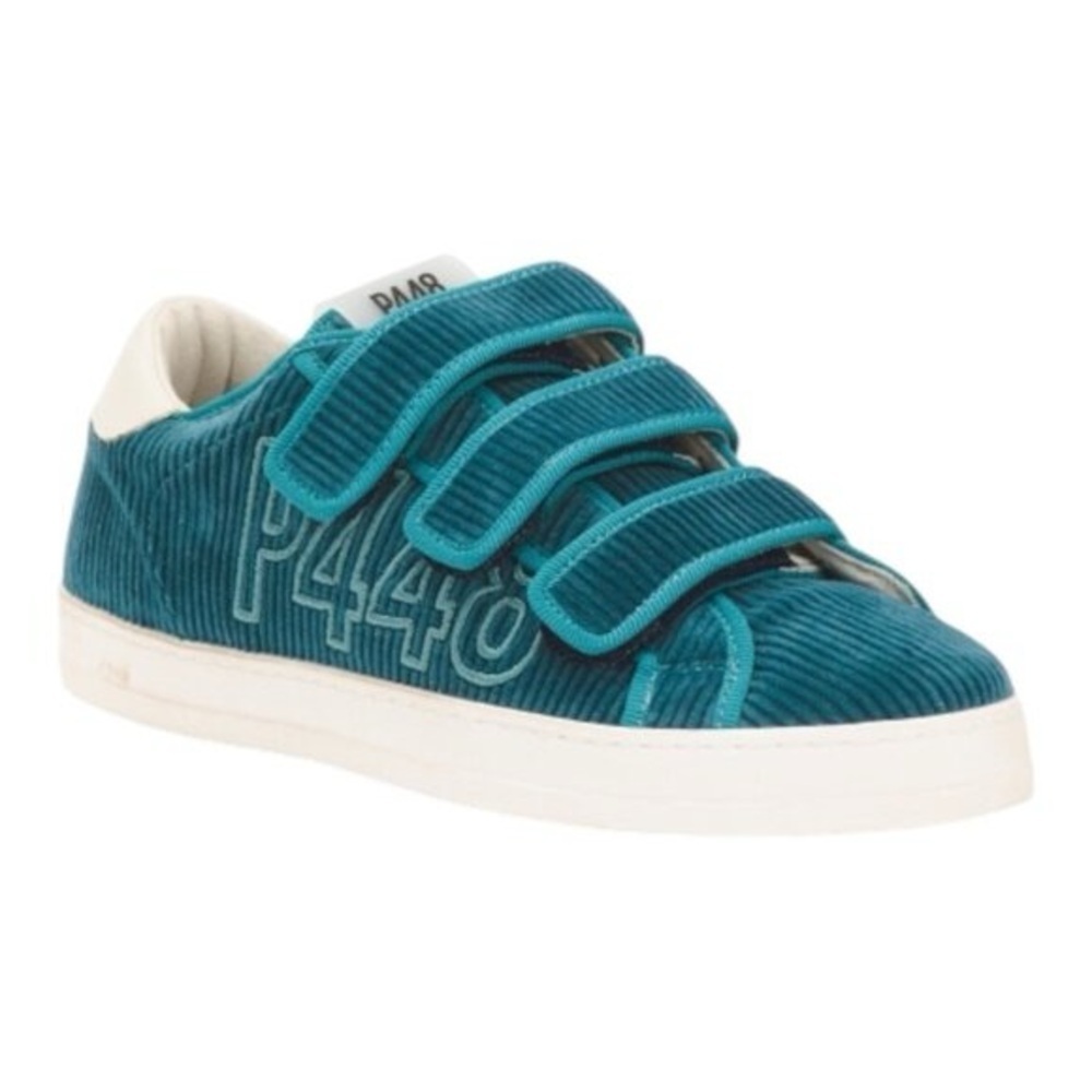 P448 Blue and White Velcro Sneakers Modern Style